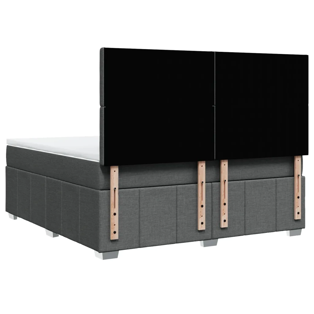 Giroletto a Molle con Materasso Grigio Scuro 180x200 cm Tessuto 3291762