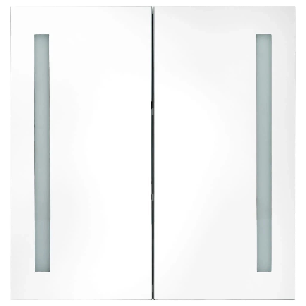 Mobile bagno con specchio LED bianco lucido 62 x 14 x 60 cm bianco lucido 02_0006583