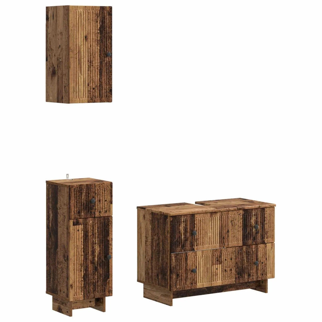 Set di armadietti da bagno in 3 pezzi EDE Legno antico 3417745