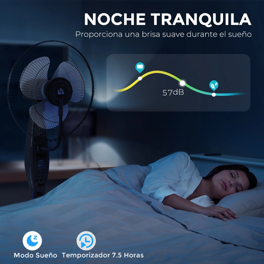 Ventilatore Nebulizzatore 3 Velocita' Timer 3 Modi Serbatoio 3.2L ¨C zephmum ¨C Nero 44.5x38.5x120 cm