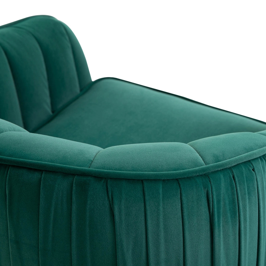 EasyComfort Poltrona da Salotto Imbottita con Braccioli e Schienale, Design Moderno, Gambe in Metallo, 71x72x73 cm, Verde