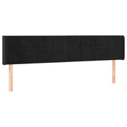 Testiera | Testata ad Orecchio Nera 163x16x78/88 cm in Velluto