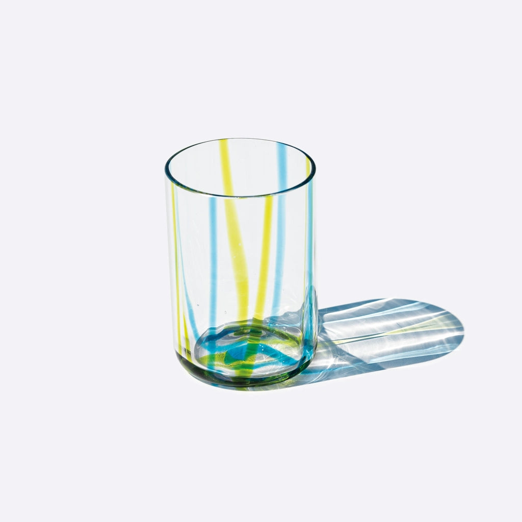 Bicchiere Tirache Zafferano in vetro borosilicato bicolore Acquamarina-verde box 6 pezzi