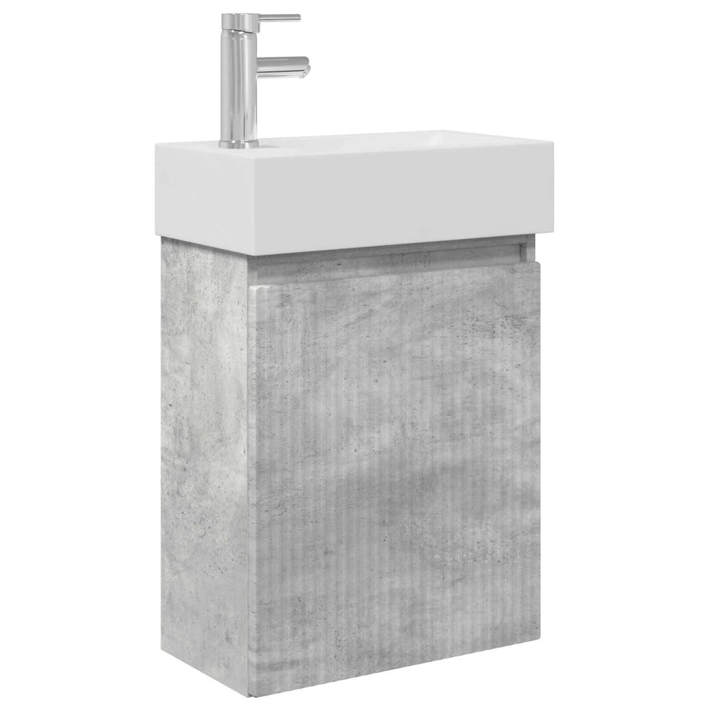 Mobile bagno con rubinetto Grigio Cemento 45,5 x 22,5 x 84 cm