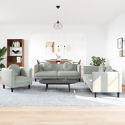 Set di Divani 3 pz con Cuscini Grigio Chiaro in Velluto 3209247
