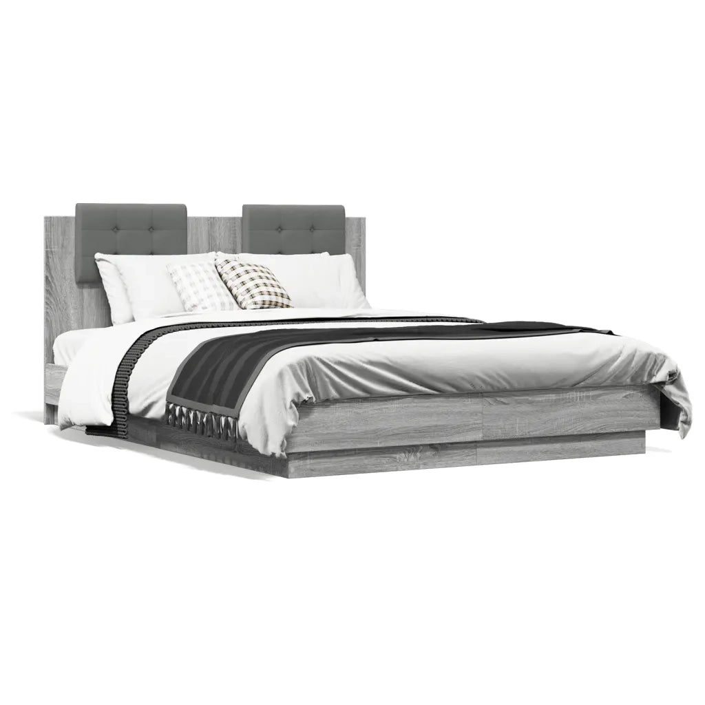 Giroletto Testiera Grigio Sonoma 135x190 cm Legno Multistrato 3209959