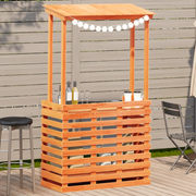 Tavolo Bar da Esterno con Tetto Marrone 112,5x57x195,5 cm Legno 844641