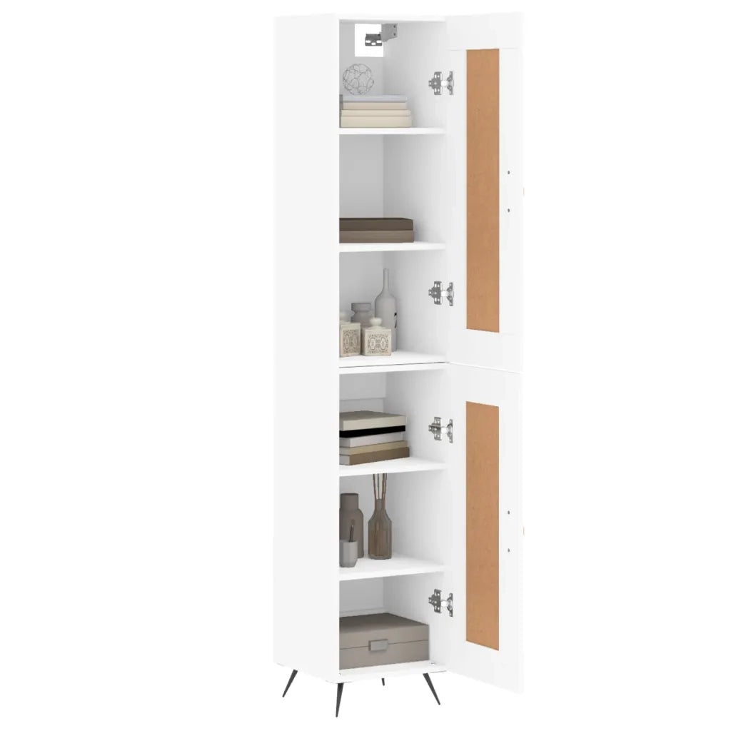 Credenza-Buffet-Armadio da cucina Bianca 34,5x34x180 cm in Legno Multistrato 570306