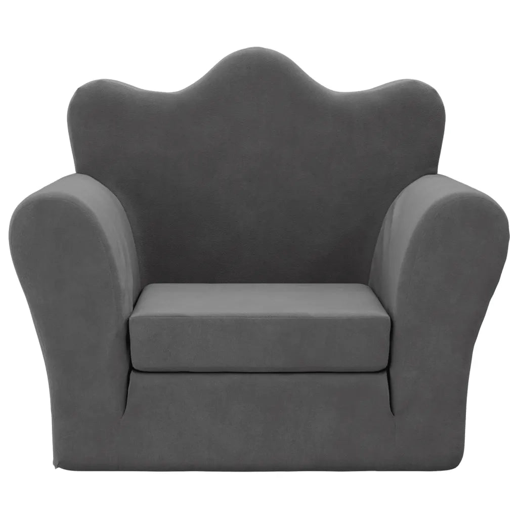 Divano Letto per Bambini-Sofa Letto-Daybed-Divanetto Antracite in Morbido Peluche 890145