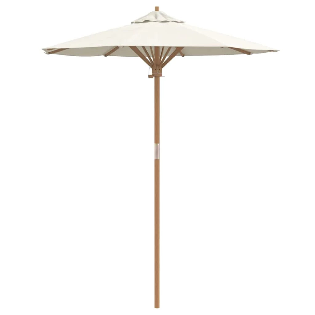 Ombrellone da giardino rotondo leggero design minimalista 270 x 260 cm resistente in bambù bianco crema 02_0058241