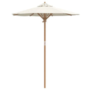 Ombrellone da giardino rotondo leggero design minimalista 270 x 260 cm resistente in bambù bianco crema 02_0058241