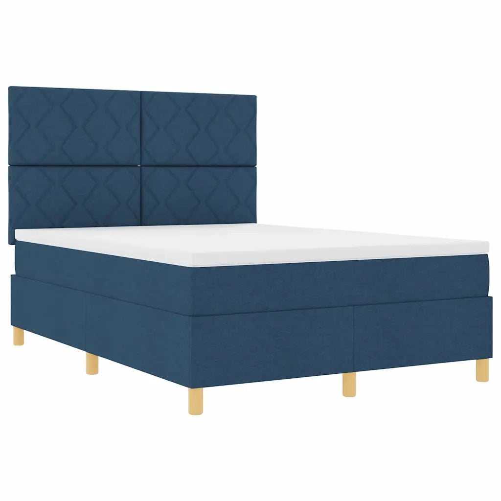 Letto a molle con materasso Blu 140 x 200 cm Tessuto 3343186