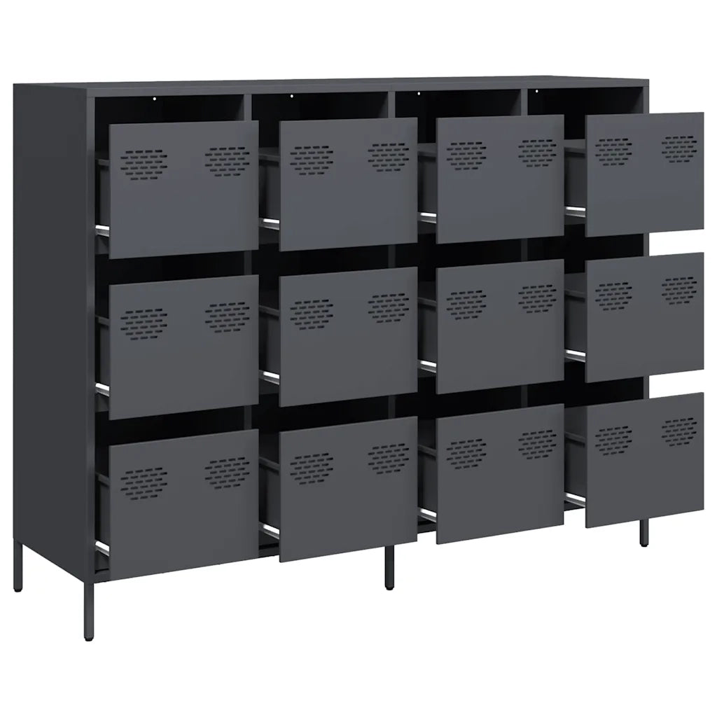 Credenza Antracite 135x39x103,5 cm in Acciaio Laminato a Freddo 3307175