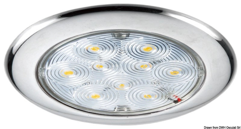 Plafoniera 9 LED luce bianca luce di cortesia inox