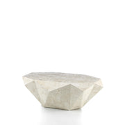Diamond Medium Tavolino rettangolare in pietra fossile White Agata con struttura in compensato marino - Design contemporaneo 120cm