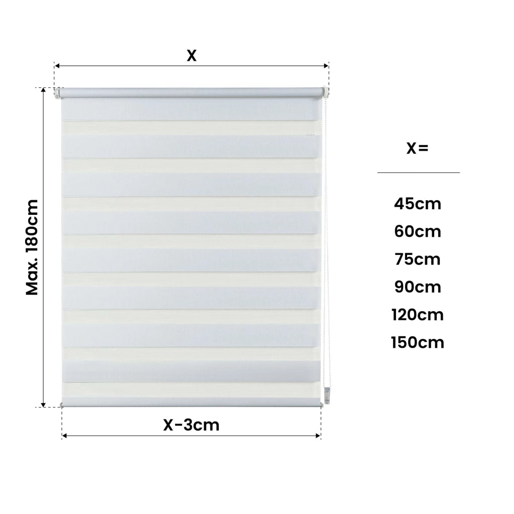 Tenda a Rullo giorno / notte installazione senza foratura EasyFix Bianco 75x180 cm