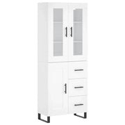 Credenza | Madia | Buffet da pranzo | Armadio da pranzo Bianca 69,5x34x180 cm in Legno Multistrato