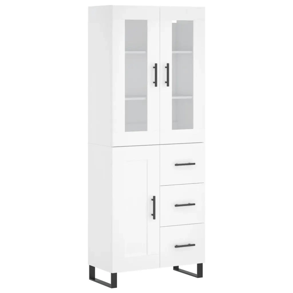 Credenza | Madia | Buffet da pranzo | Armadio da pranzo Bianca 69,5x34x180 cm in Legno Multistrato