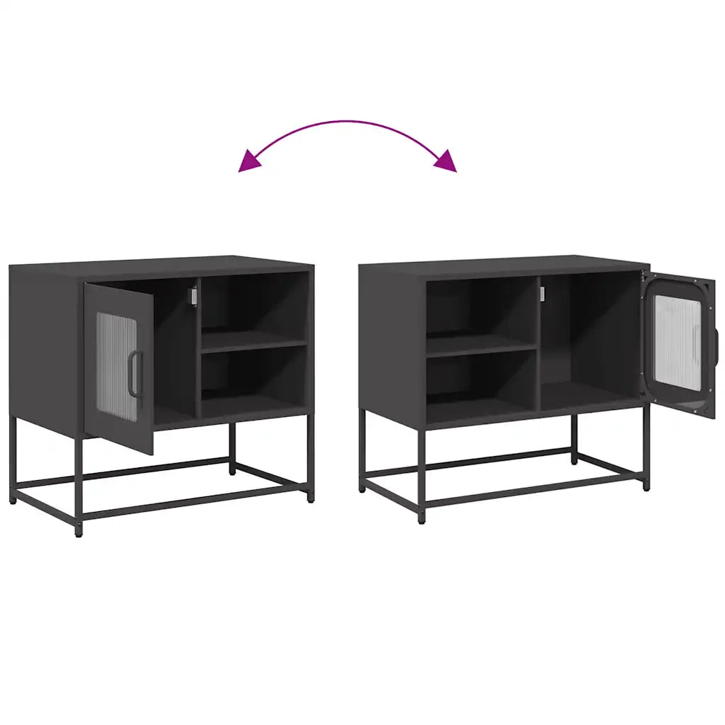 Mobile TV | Armadietto TV | Mobile Porta TV Nero 68x39x60,5 cm in Acciaio