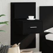 Comodino a Parete con Luci LED Nero