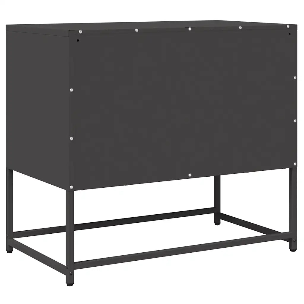 Mobile TV-Credenza per TV-Console TV Nero 68x39x60,5 cm in Acciaio Laminato a Freddo