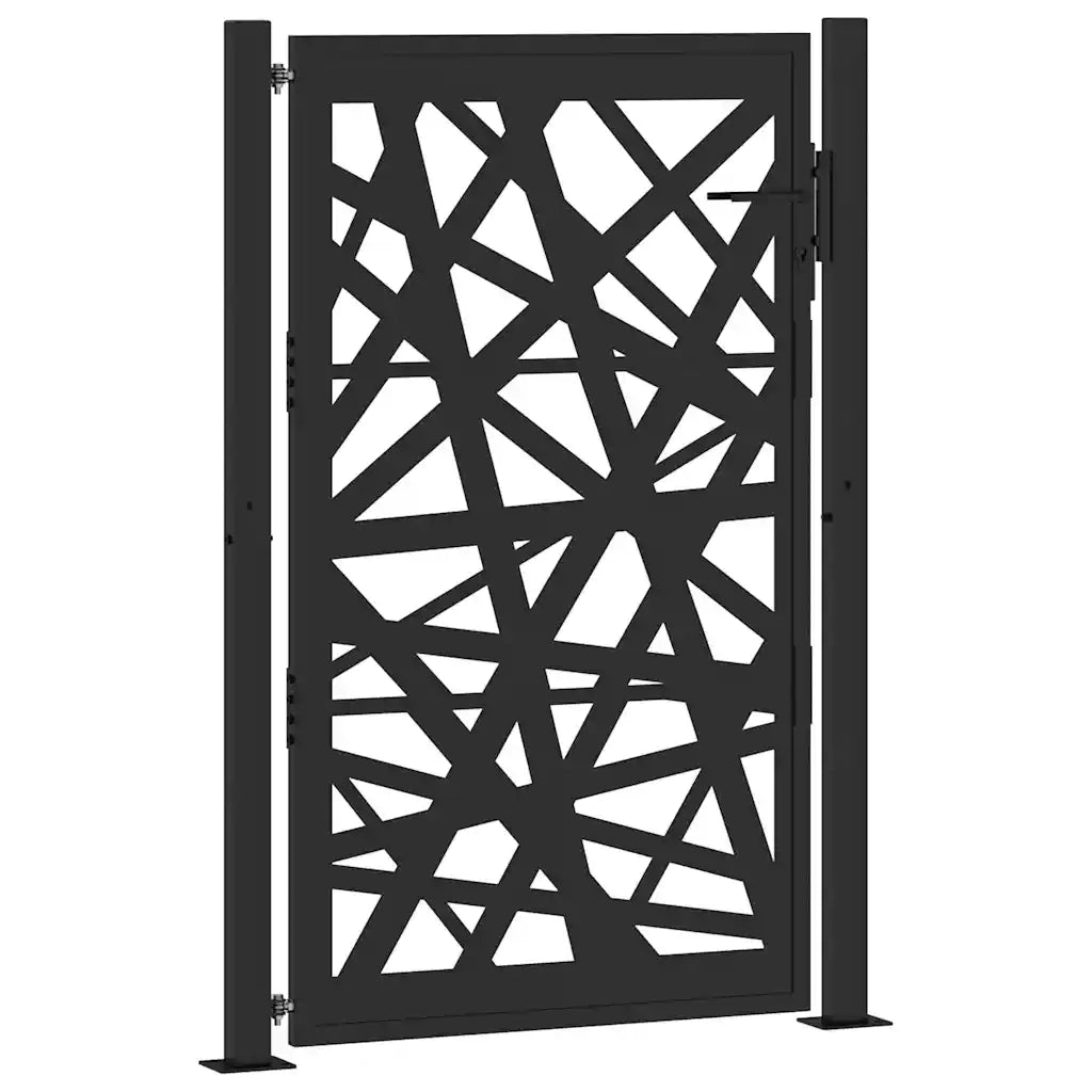 Cancello da giardino nero 100x150 cm in acciaio design leggero 4100951