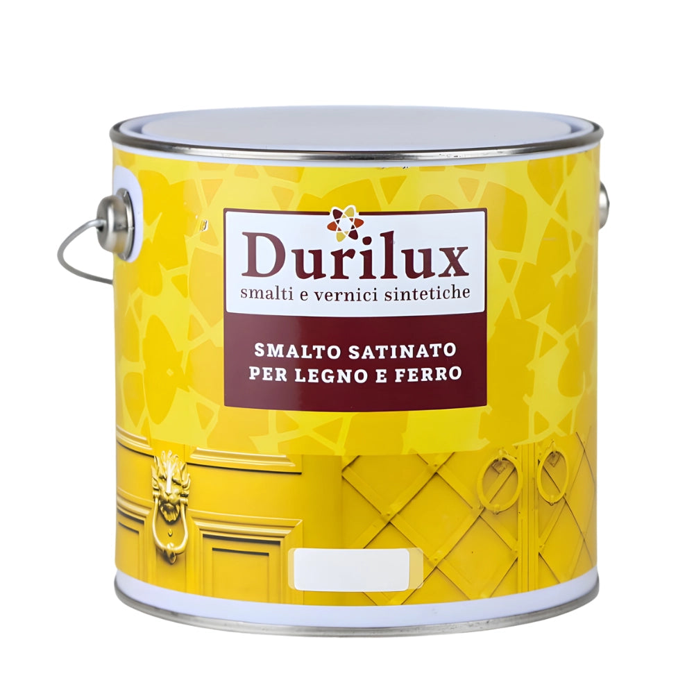 Durilux smalto sintetico satinato per legno e ferro *** formato 2.5 lt, colore- bianco, confezione 1