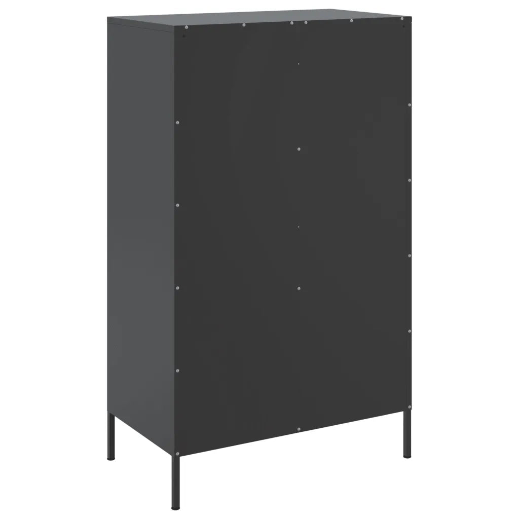 Credenza | Madia | Buffet da pranzo | Armadio da pranzo Nera 68x39x113 cm in Acciaio