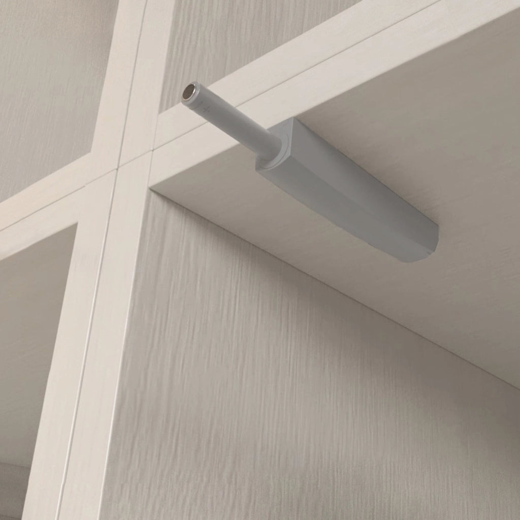 Emuca Chiudiporta Push Lite da avvitare nel mobile con regolazione, 80 mm, Magnetica, Plastica grigia, Tecnoplastica, 10 unitÃ 