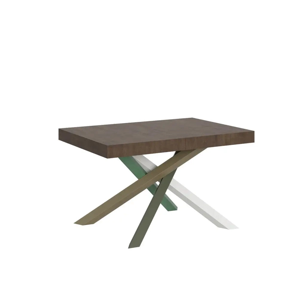 Tavolo allungabile 140/244x90 cm Volantis colore noce gambe multicolore 4/A