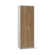 ARMADI DA ARREDO CON 2 ANTE DIMENSIONI 199X71X41 CM COLORE OSSIDO BIANCO E NOCE