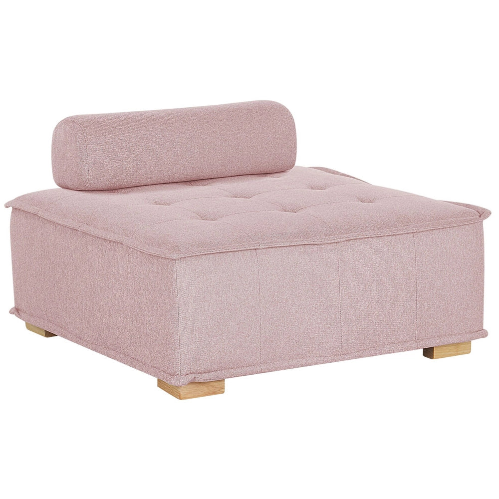 Sedile 1 posto con gambe in legno massello di poliestere rosa Sedile trapuntato Fodera per cuscino rimovibile