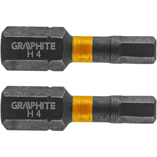 Topex 56h507 inserti ad impatto o hex4 x 25 mm, 2 pz