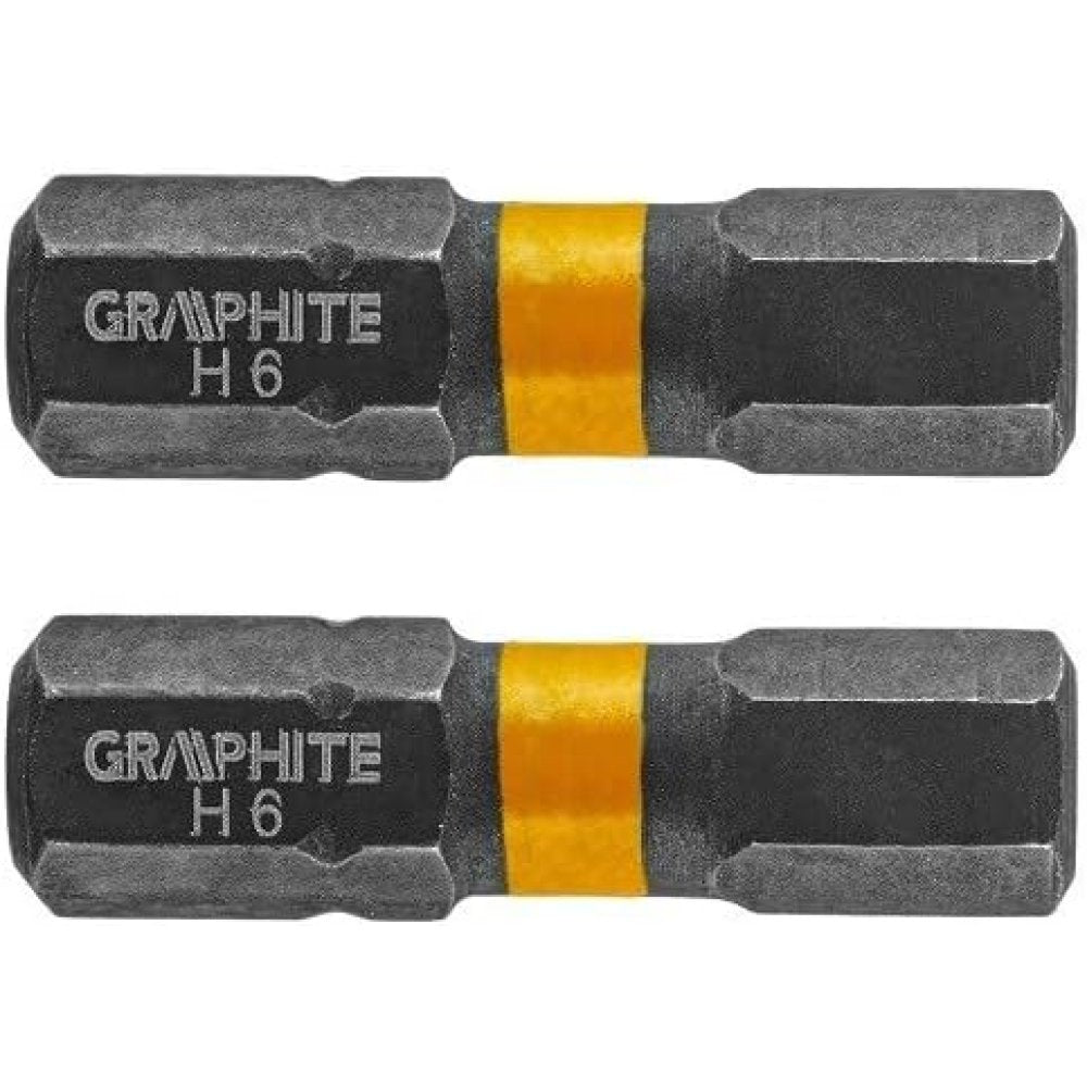 Topex 56h509 inserti ad impatto o hex6 x 25 mm, 2 pz ds