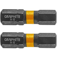 Topex 56h509 inserti ad impatto o hex6 x 25 mm, 2 pz ds