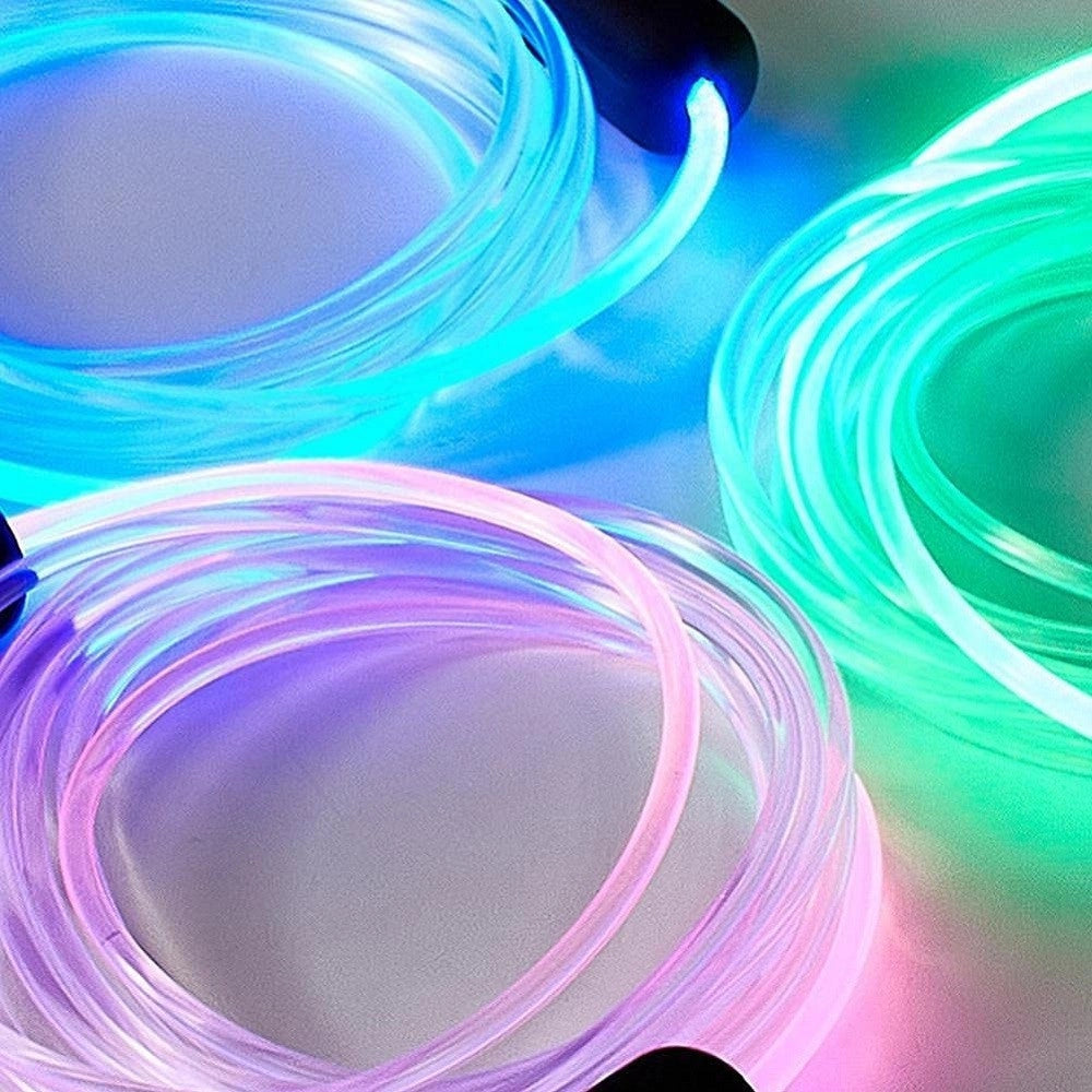 Trade Shop - Corda Per Saltare Incandescenti Regolabili Led Fitness Esercizio Allenamento Sport -
