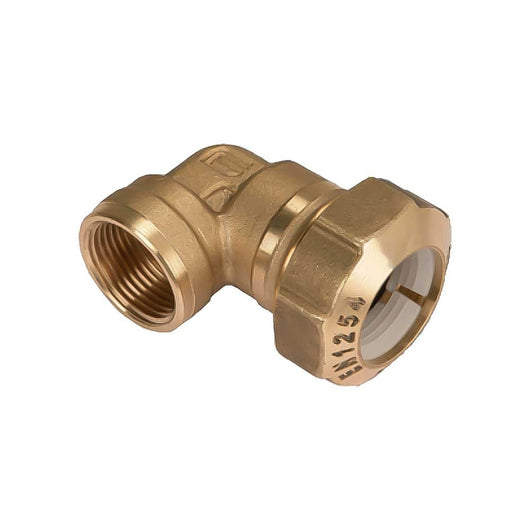 Raccordo curvo femmina in ottone per polietilene