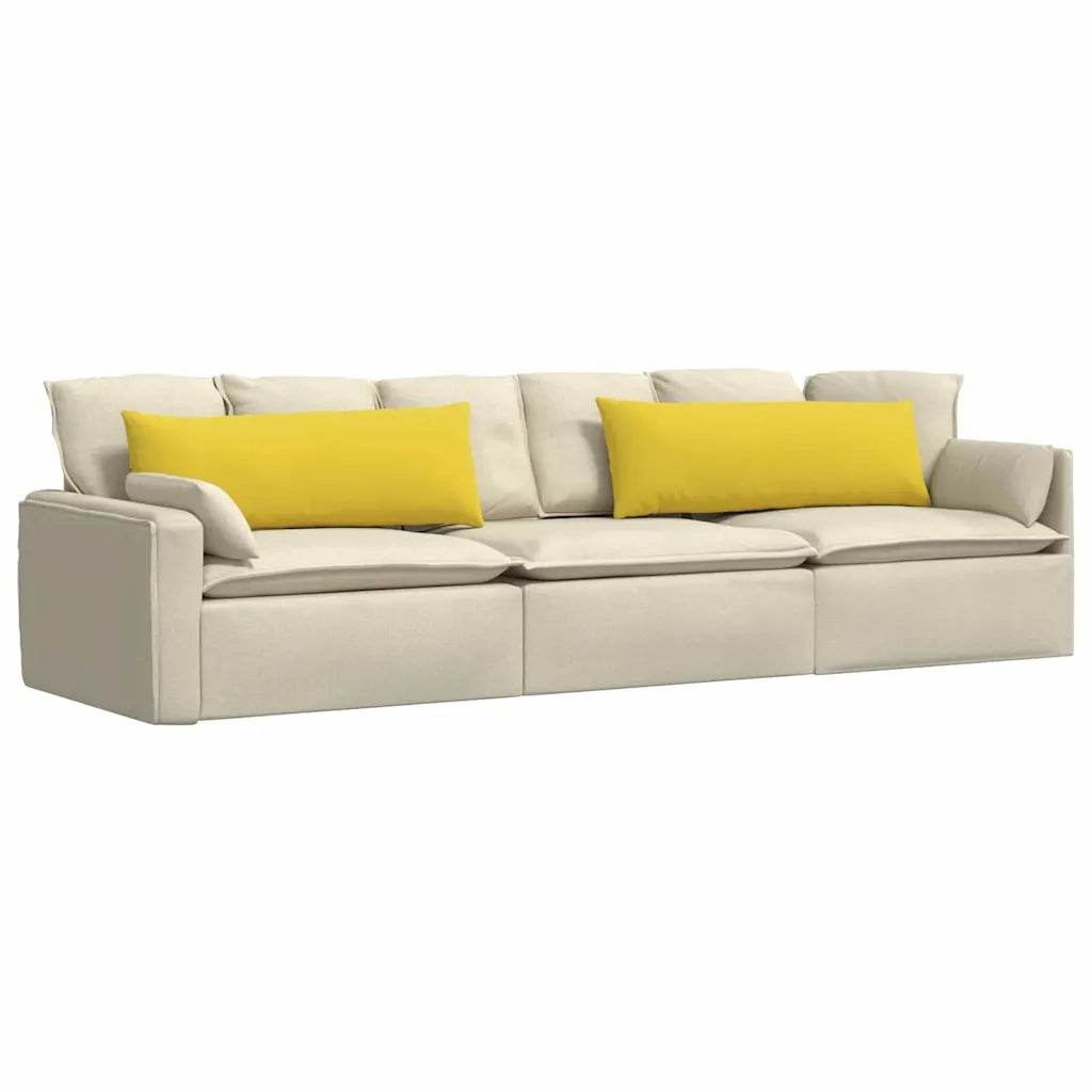 Cuscini da Divano 2 pz | Cuscini per sedie Giallo Chiaro 120 x 40 cm Tessuto