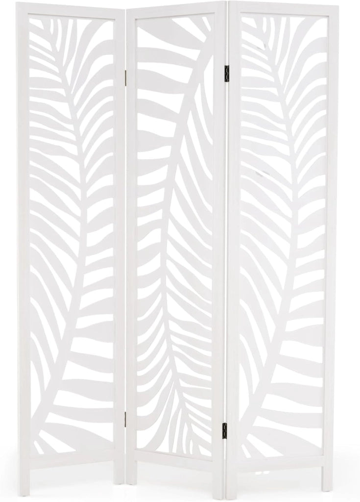 Divisorio in piedi in legno, divisorio interno, 170 x 121 cm, divisorio bianco in legno di paulownia, divisorio pieghevole, parete spagnola per interni, 3 pezzi, parete di protezione per la