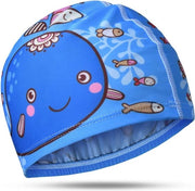 Cappello da bagno impermeabile per bambini - cappello da bagno per ragazzi e ragazze - poliestere/silicone - adolescenti - capelli lunghi e corti