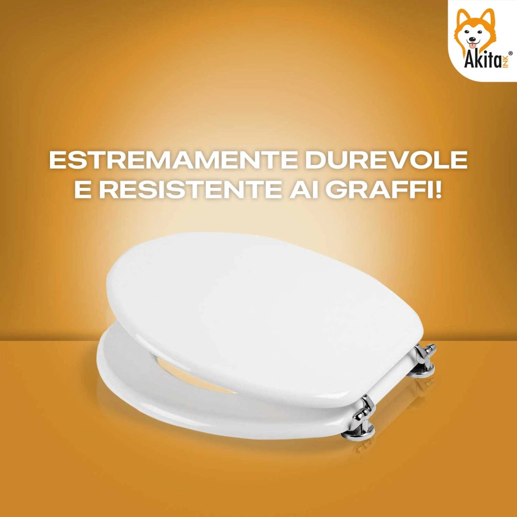 Akitaink Copriwater Soft Close Universale Bianco