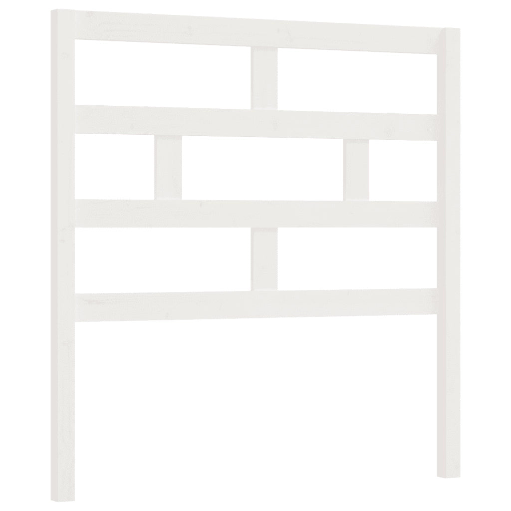Testiera per Letto Bianca 81x4x100 cm in Legno Massello di Pino 814170