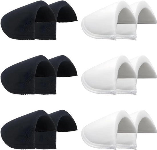 6 Paia di Supporti per Spalle Tomedeks - Pads Antiscivolo per Abiti - Piuma Riciclabile - Abiti da Donna Abiti da Uomo - Nero Bianco