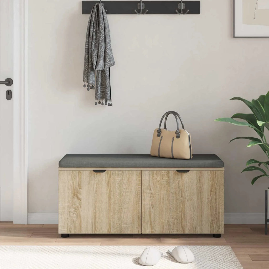 Panca per ingresso con cuscino Rovere Sonoma 100 x 38 x 46 cm 891490
