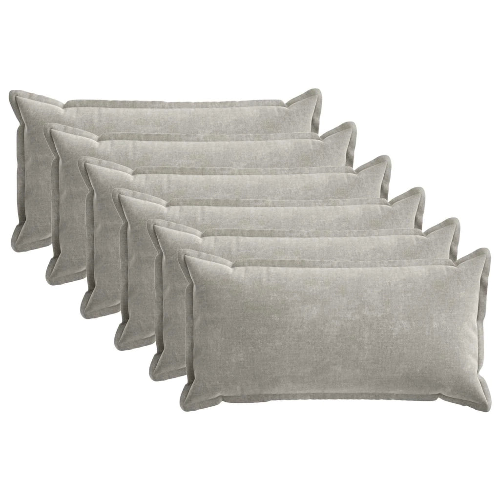 Federa 6 pz HOUTEN Grigio Chiaro 40 x 80 cm Tessuto Chenille 918227
