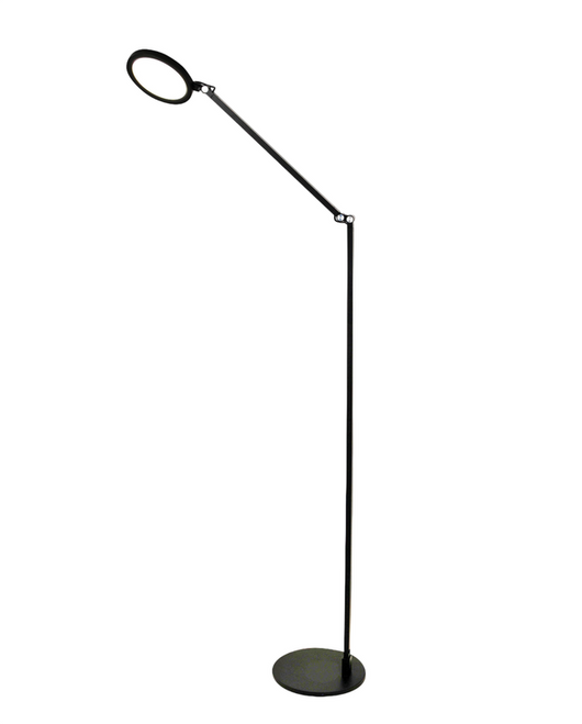 Regina - Piantana a Led Nera orientabile in metallo H.135 cm Fabas Luce - Luce a led 9W integrata CCT (3000K 4000K 5000K 6000K)