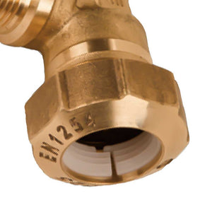 Raccordo curvo maschio in ottone per polietilene