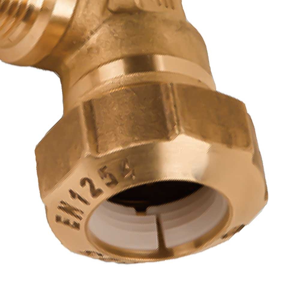 Raccordo curvo maschio in ottone per polietilene