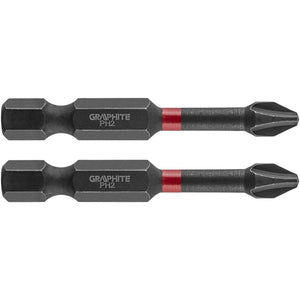 Topex 56h519 inserti ad impatto o ph2 x 50 mm, 2 pz ds