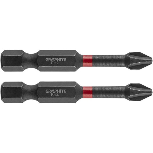 Topex 56h519 inserti ad impatto o ph2 x 50 mm, 2 pz ds